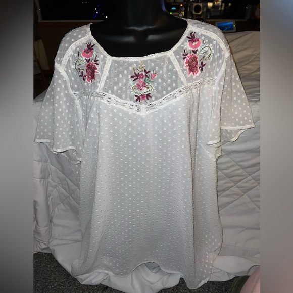 Long Tall Sally Swiss Dot Top - Picture 1 of 10